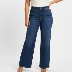 Project Indigo Women Wide Leg Cropped Jeans Blue Denim Casual 15